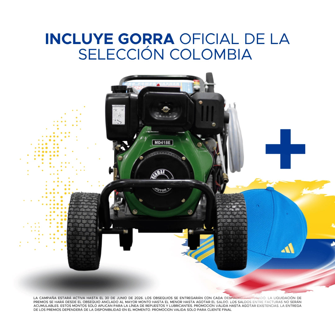 HIDROLAVADORA DIESEL ECOMAX 10 HP ARRANQUE MAN-ELEC 3000 PSI