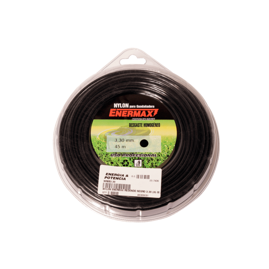 NYLON ENERMAX REDONDO NEGRO 3.30 (45 M APROX) BLISTER
