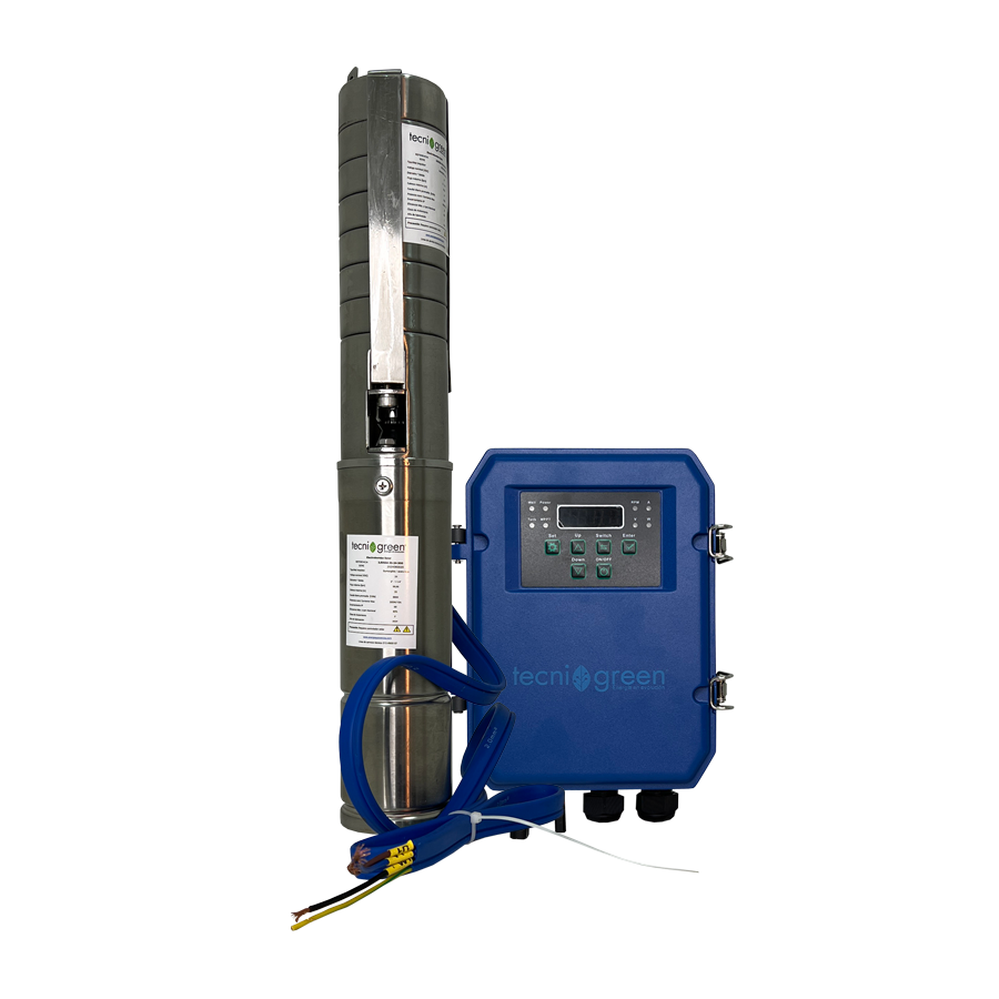 ELECTROBOMBA SOLAR SUMERGIBLE TECNIGREEN CON CONTROLADOR  24VDC 300W