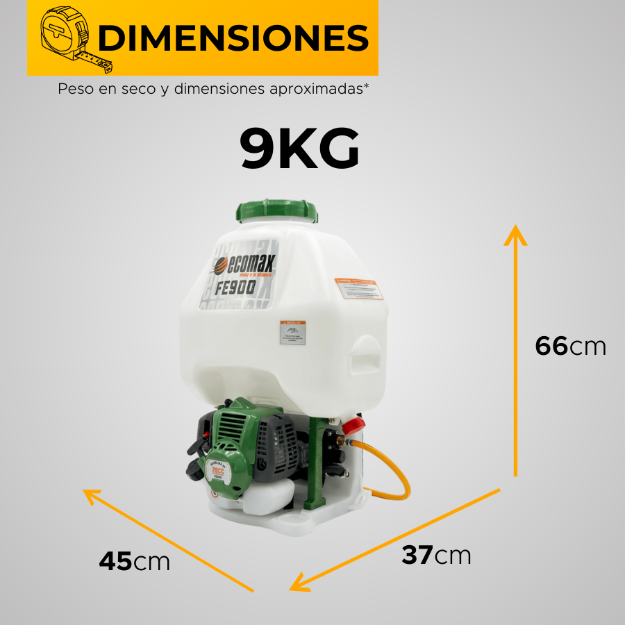 FUMIGADORA ESPALDA ECOMAX 26CC MOTOR 2T
