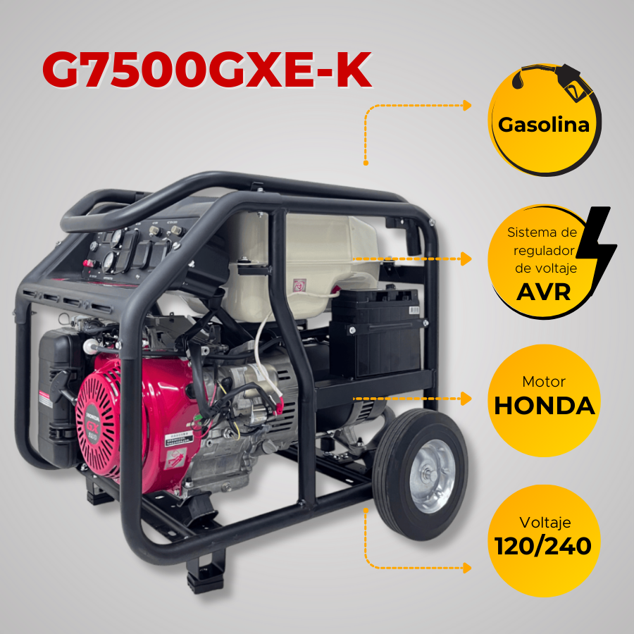 GENERADOR GASOLINA ENERMAX 7kVA MON(120/240Vac60hz)3600rpm AB. ALT. EN