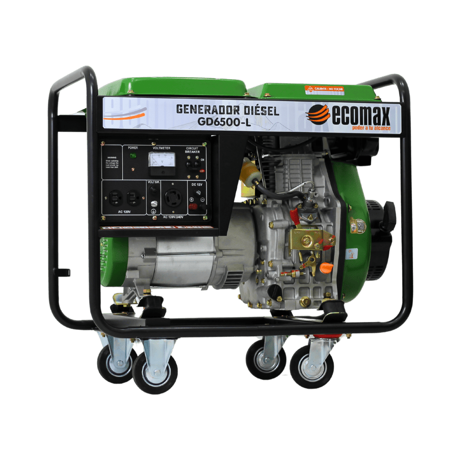GENERADOR DIÉSEL ECOMAX 6.5kVA MON Arr Man(120/240Vac60hz)3600rpm AB. ALT. EC