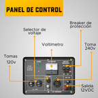 GENERADOR DIÉSEL ECOMAX 6.5kVA MON Arr Man(120/240Vac60hz)3600rpm AB. ALT. EC