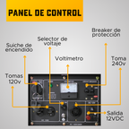 GENERADOR DIÉSEL ECOMAX 6.5kVA MON Arr Elec(120/240Vac60hz)3600rpm AB.ALT.EC