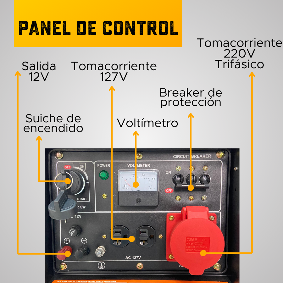 GENERADOR DIÉSEL ECOMAX 6.5kVA TRI(127/220Vac60hz)3600rpm AB. ALT. EC