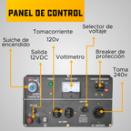 GENERADOR DIÉSEL ECOMAX 6.5kVA MON Arr Elec(120/240Vac60hz)3600rpm CAB.ALT.EC