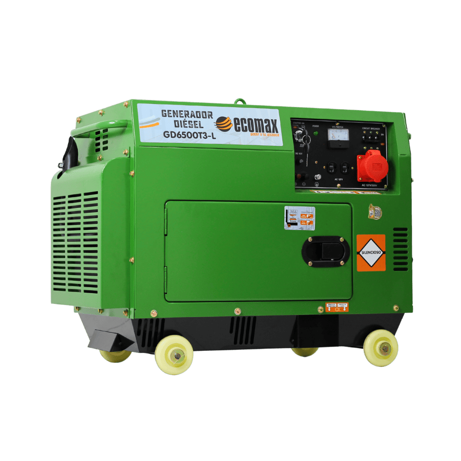 GENERADOR DIÉSEL ECOMAX 6.5kVA TRI Arr Elec(127/220Vac60hz)3600rpm CAB.ALT.EC