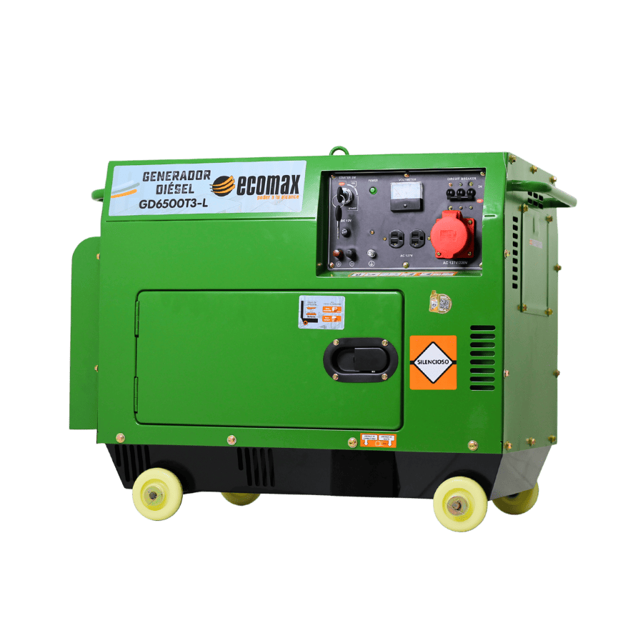 GENERADOR DIÉSEL ECOMAX 6.5kVA TRI Arr Elec(127/220Vac60hz)3600rpm CAB.ALT.EC