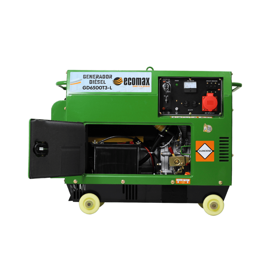 GENERADOR DIÉSEL ECOMAX 6.5kVA TRI Arr Elec(127/220Vac60hz)3600rpm CAB.ALT.EC