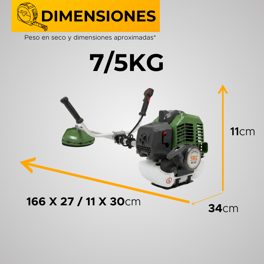 GUADAÑADORA GASOLINA ECOMAX 2T -52CC - 28mm