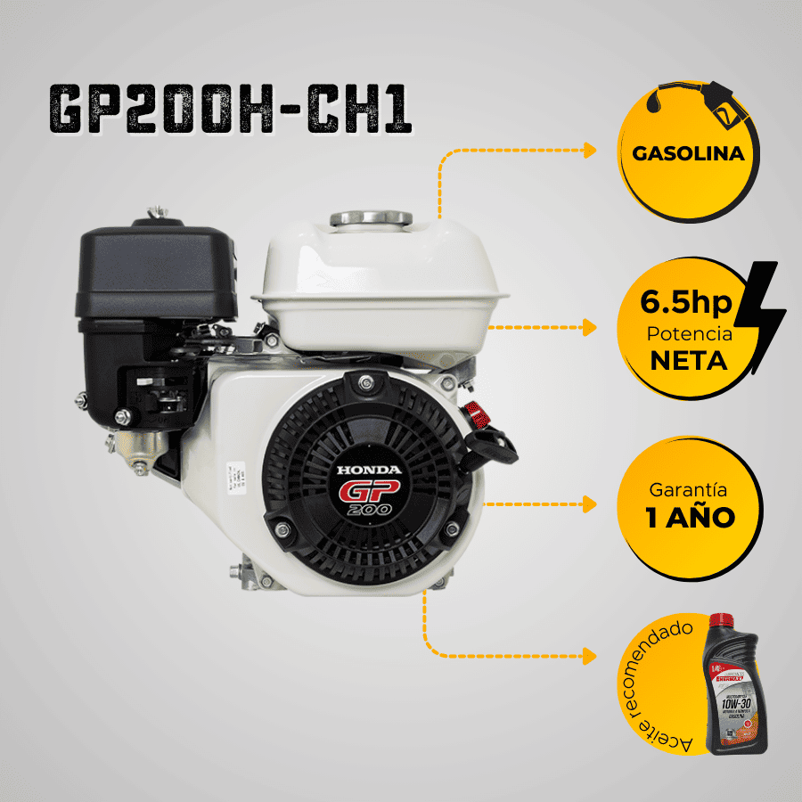 MOTOR GASOLINA HONDA GP (6.5HP-4.9KW) 1800 RPM