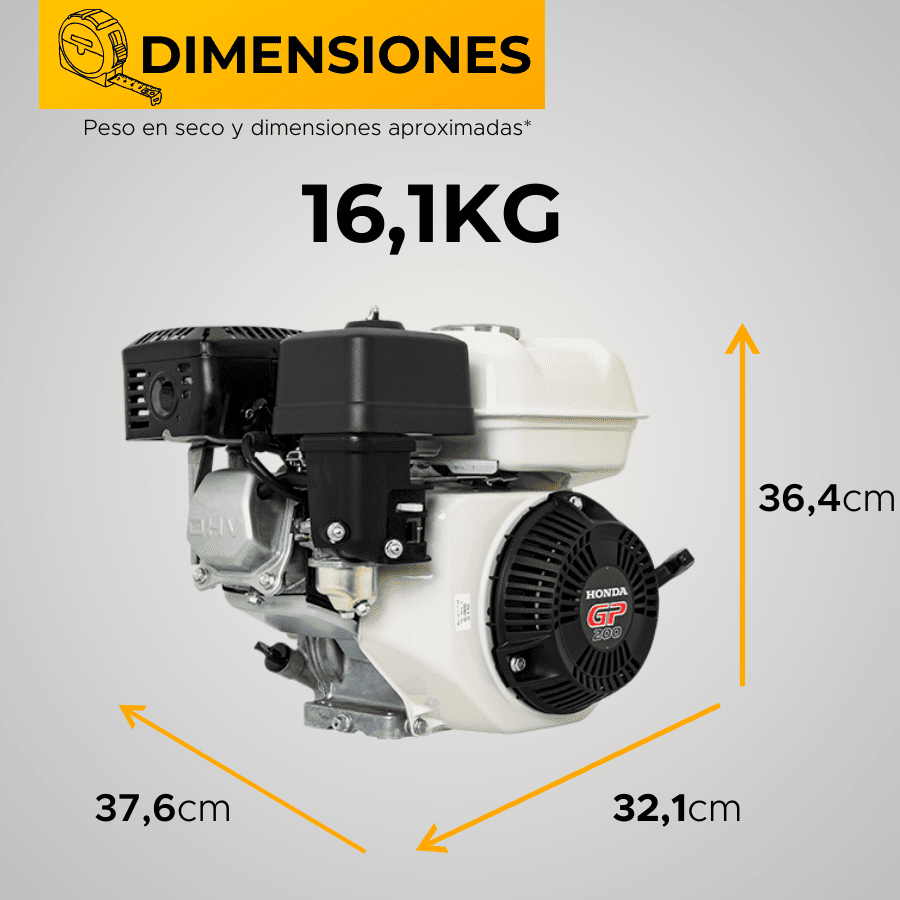 MOTOR GASOLINA HONDA GP (6.5HP-4.9KW) 1800 RPM