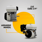 MOTOR GASOLINA HONDA GP (6.5HP-4.9KW) 3600RPM EJE 3/4` CUÑA ARRANQUE MANUAL