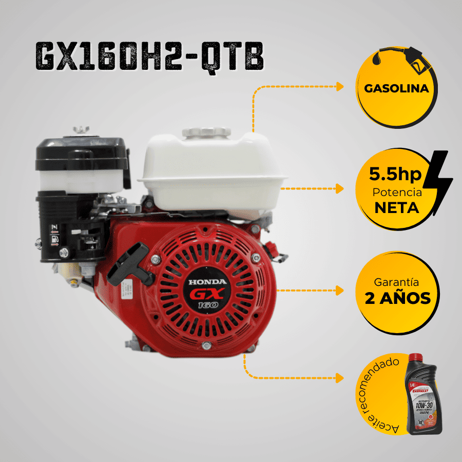 MOTOR GASOLINA HONDA (5.5HP-4.1KW) 3600RPM CUÑA ARRANQUE MANUAL