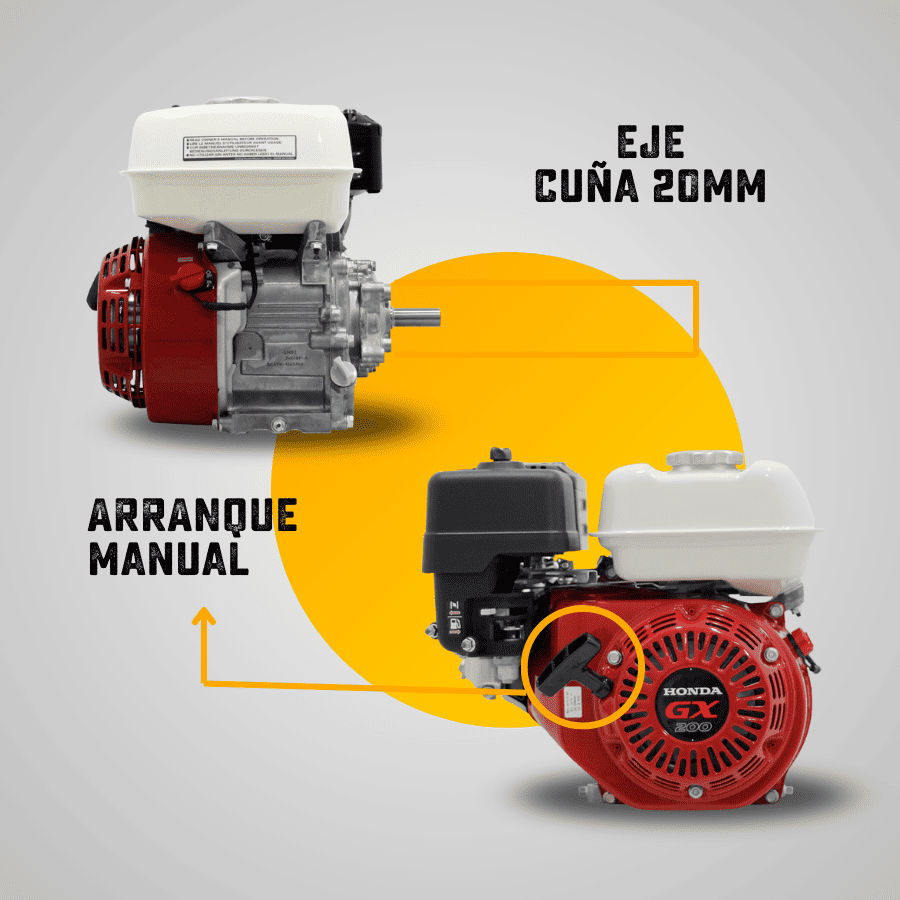 MOTOR GASOLINA HONDA (6.5HP-4.9KW) 1800RPM CUÑA ARRANQUE MANUAL
