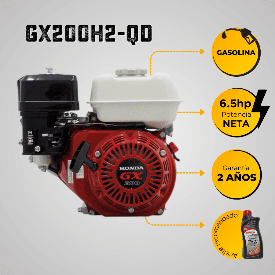 MOTOR GASOLINA HONDA (6.5HP-4.9KW) 3600RPM CUÑA ARRANQUE MANUAL