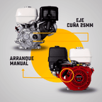 MOTOR GASOLINA HONDA (13HP-9.7KW) 1800RPM CUÑA ARRANQUE MANUAL