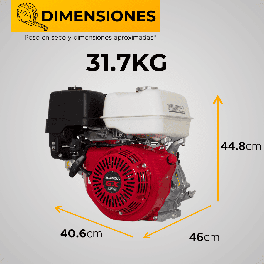 MOTOR GASOLINA HONDA (13HP-9.7KW) 3600RPM ROSCA ARRANQUE MANUAL