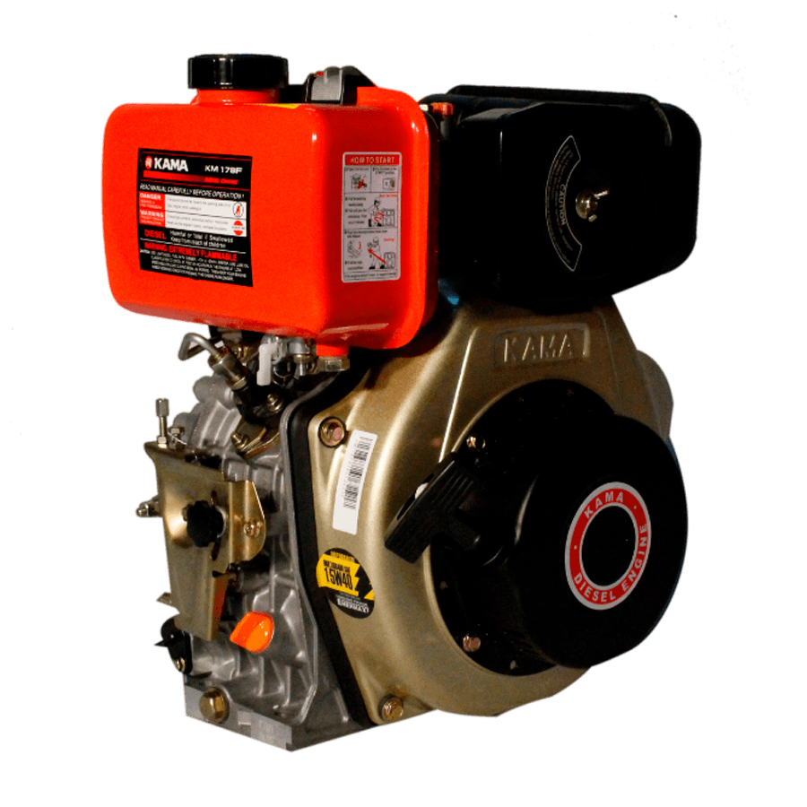 MOTOR DIESEL KAMA (6.1HP-4.6KW) 3600RPM CUÑA EJE 25mm ARRANQUE MANUAL