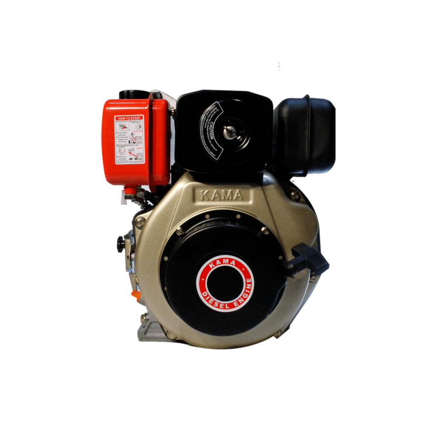MOTOR DIESEL KAMA (6.1HP-4.6KW) 1800RPM CUÑA EJE 25mm CUÑA ARRANQUE MANUAL.