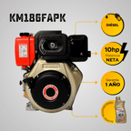 MOTOR DIESEL KAMA (10HP-7.5KW) 3600RPM CUÑA-ROSCA EJE 1 ARRANQUE MANUAL