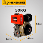 MOTOR DIESEL KAMA (10HP-7.5KW) 3600RPM CUÑA-ROSCA EJE 1 ARRANQUE MANUAL