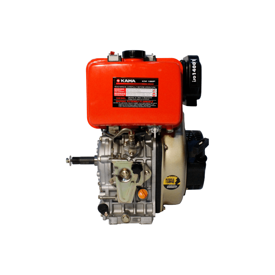 MOTOR DIESEL KAMA (9.5HP-7.1KW) 1800RPM CUÑA EJE 30mm ARRANQUE MANUAL.