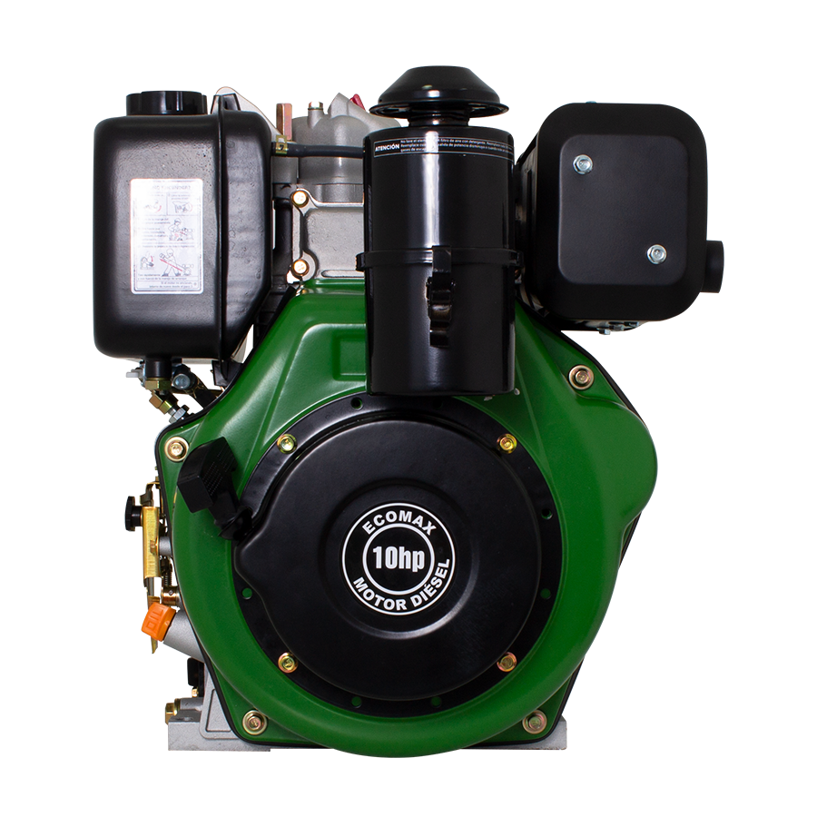 MOTOR DIESEL ECOMAX 10HP 3600RPM CUÑA-ROSCA EJE 1` ARRANQ MANUAL FILTRO ACEITE