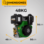MOTOR DIESEL ECOMAX 10HP 3600RPM CUÑA-ROSCA EJE 1` ARRANQ MANUAL FILTRO ACEITE