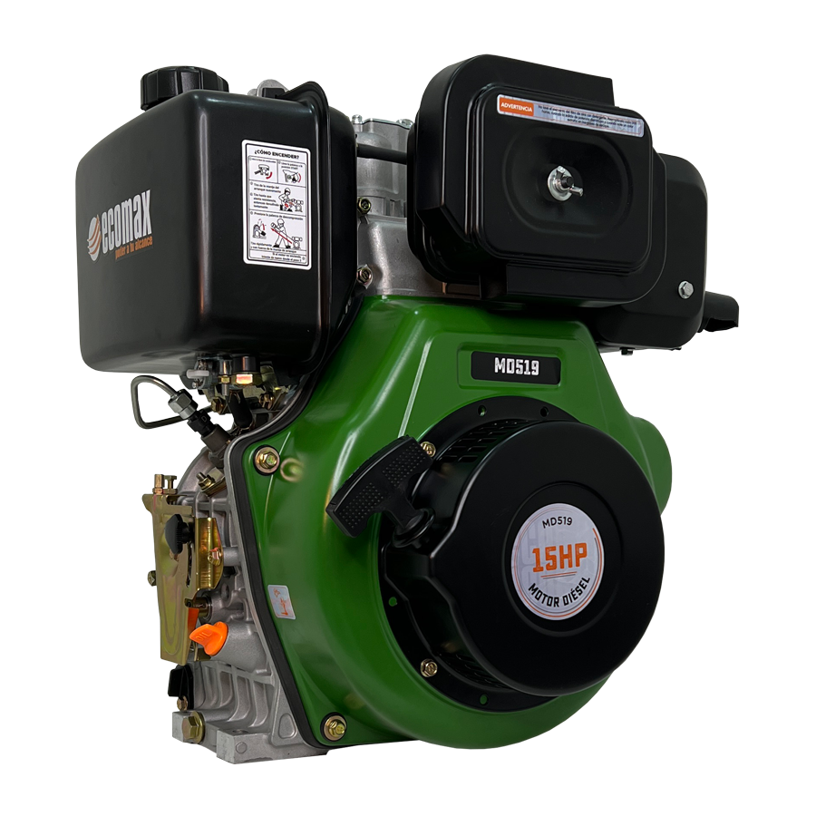 MOTOR DIESEL ECOMAX 15HP 3600RPM ROSCA EJE 1` ARRANQ MANUAL