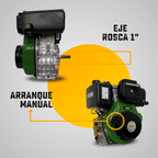 MOTOR DIESEL ECOMAX 15HP 3600RPM ROSCA EJE 1` ARRANQ MANUAL