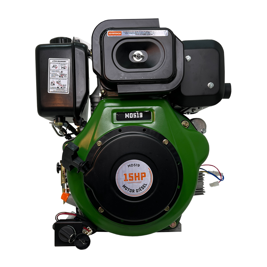 MOTOR DIESEL ECOMAX 15HP 3600RPM CUÑA EJE 1` ARRANQ ELECT