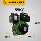 MOTOR DIESEL ECOMAX 15HP 3600RPM CUÑA EJE 1` ARRANQ ELECT