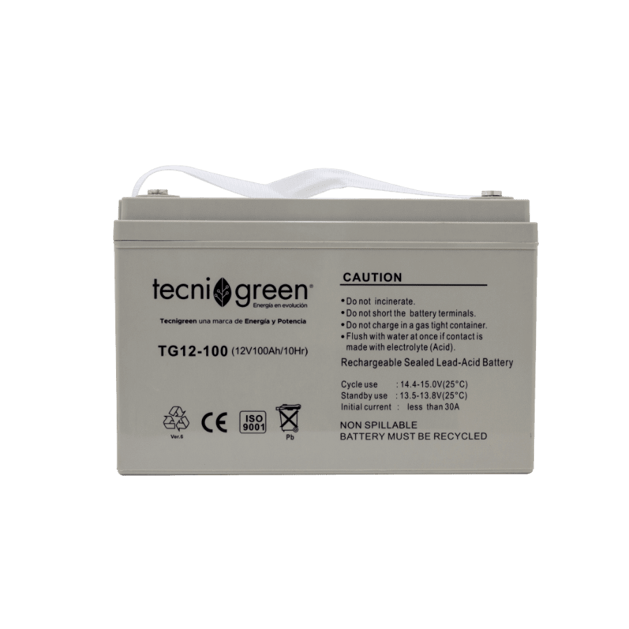 Batería Solar Tecnigreen BS-AGM-100AH-12V-89 Batería Solar 100AH Tecnigreen BS-AGM-100AH-12V-89